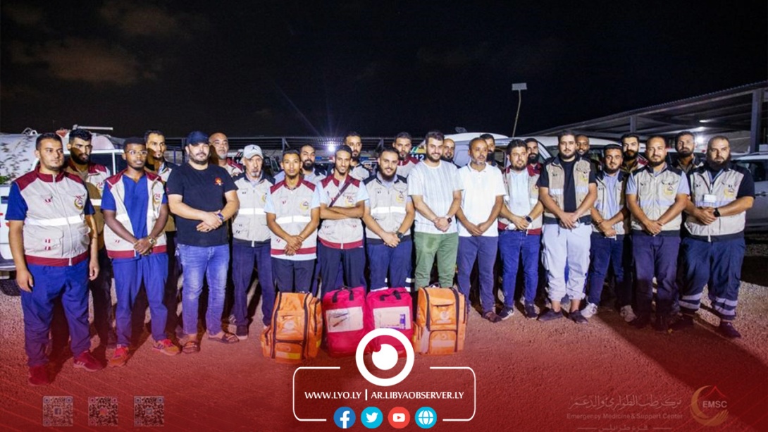 The Emergency Medicine and Support Centre sends medical convoy to storm-affected areas east of Libya