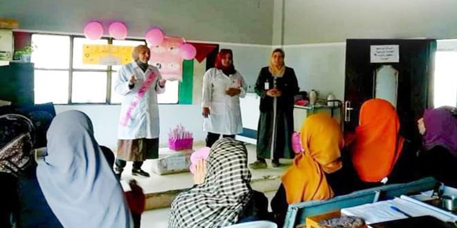 فعالية توعوية بأهمية الكشف المبكر عن سرطان الثدي في بلدة السهوة بريف درعا- سورية 