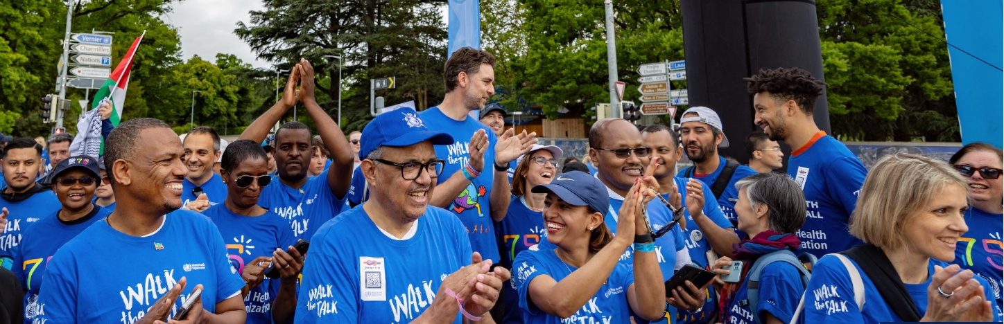 Over 8000 people, including sports and health champions, join 5th WHO Walk the Talk in Geneva