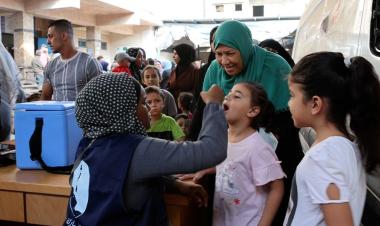 Second round of polio vaccination in the Gaza Strip aims to vaccinate over half a million children