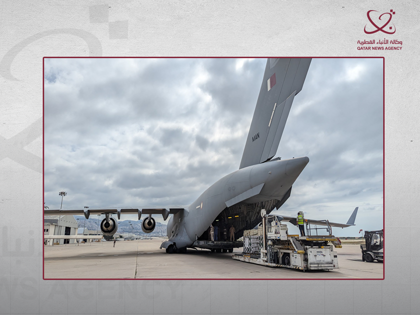 Qatari Aircraft Arrives in Beirut with Humanitarian Aid for Lebanese People