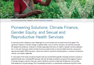 Pioneering Solutions: Climate Finance, Gender Equity, and Sexual and Reproductive Health Services