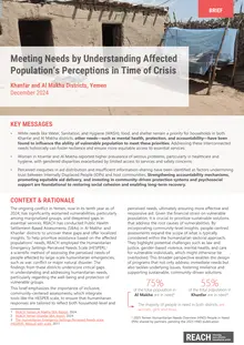 Meeting Needs by Understanding Affected Population’s Perceptions in Time of Crisis - Khanfar and Al Makha Districts, Yemen (December 2024)