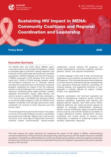 Sustaining HIV Impact in MENA: Community Coalitions and Regional Coordination and Leadership - Policy Brief