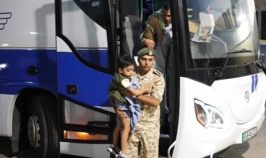 Children return to Gaza after medical treatment in Jordanian hospitals
