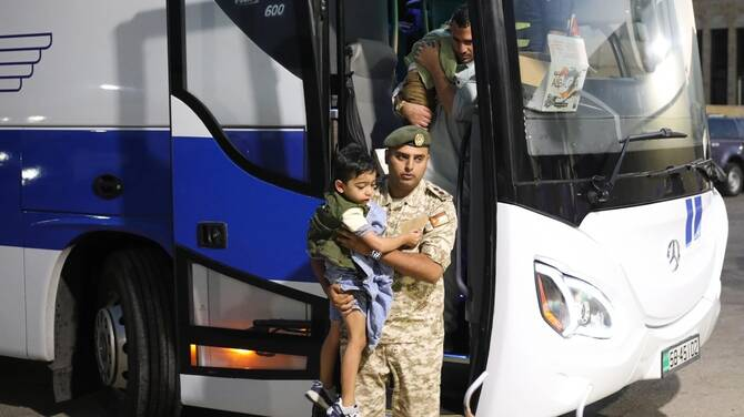 Children return to Gaza after medical treatment in Jordanian hospitals