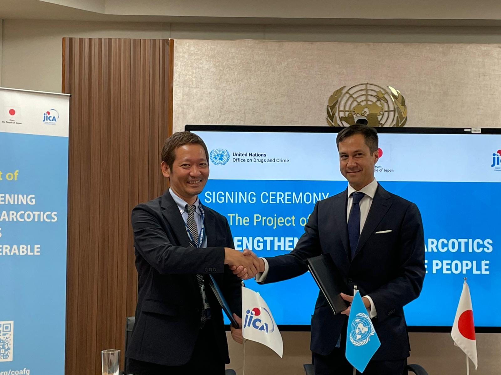 Signing of Grant Agreement for Afghanistan: Contributing to improving livelihoods and reducing the health risks associated with illicit drugs, in cooperation with UNODC
