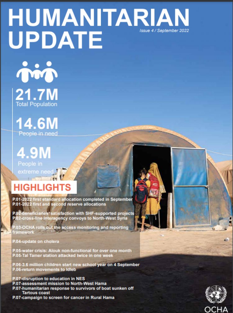 Humanitarian Update Syrian Arab Republic - Issue 4 | September 2022